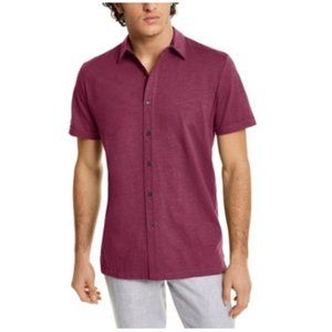 NWT Tasso Elba Mens Collared Textured Button-Down Shirt Size L $50 5E0006